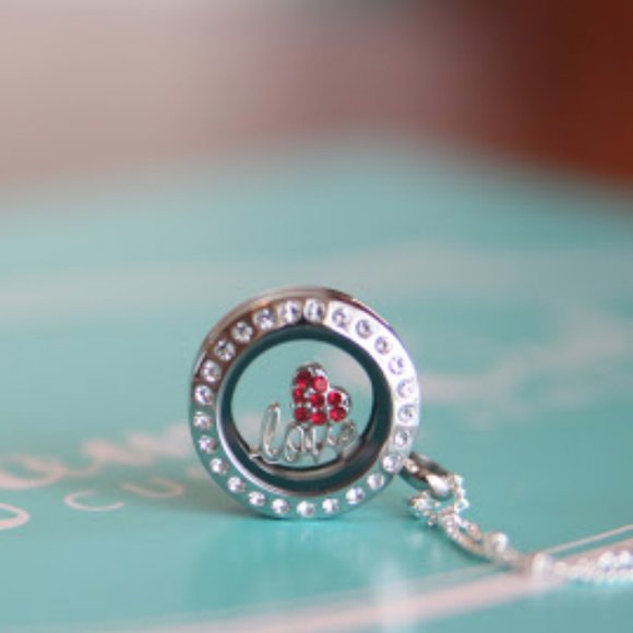 Mini Silver Classic Living Locket with Crystals - Picture 3 of 5